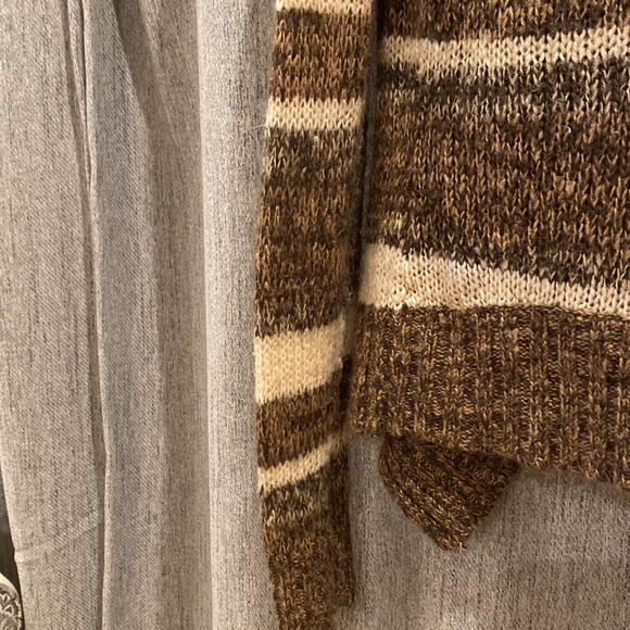 Ashley 26 Open front draping cardigan Sweater Sz XL cozy knit brown striped boho - Picture 5 of 5
